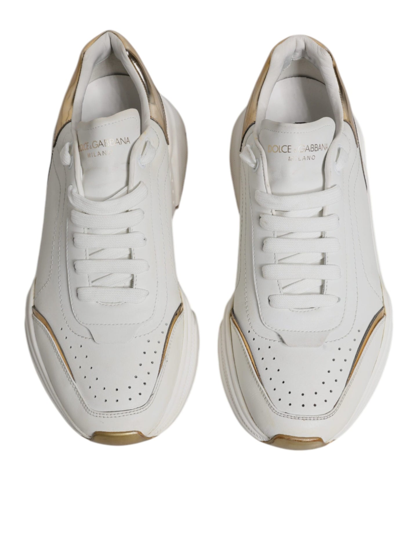 White Gold DAYMASTER Leather Sneakers Shoes