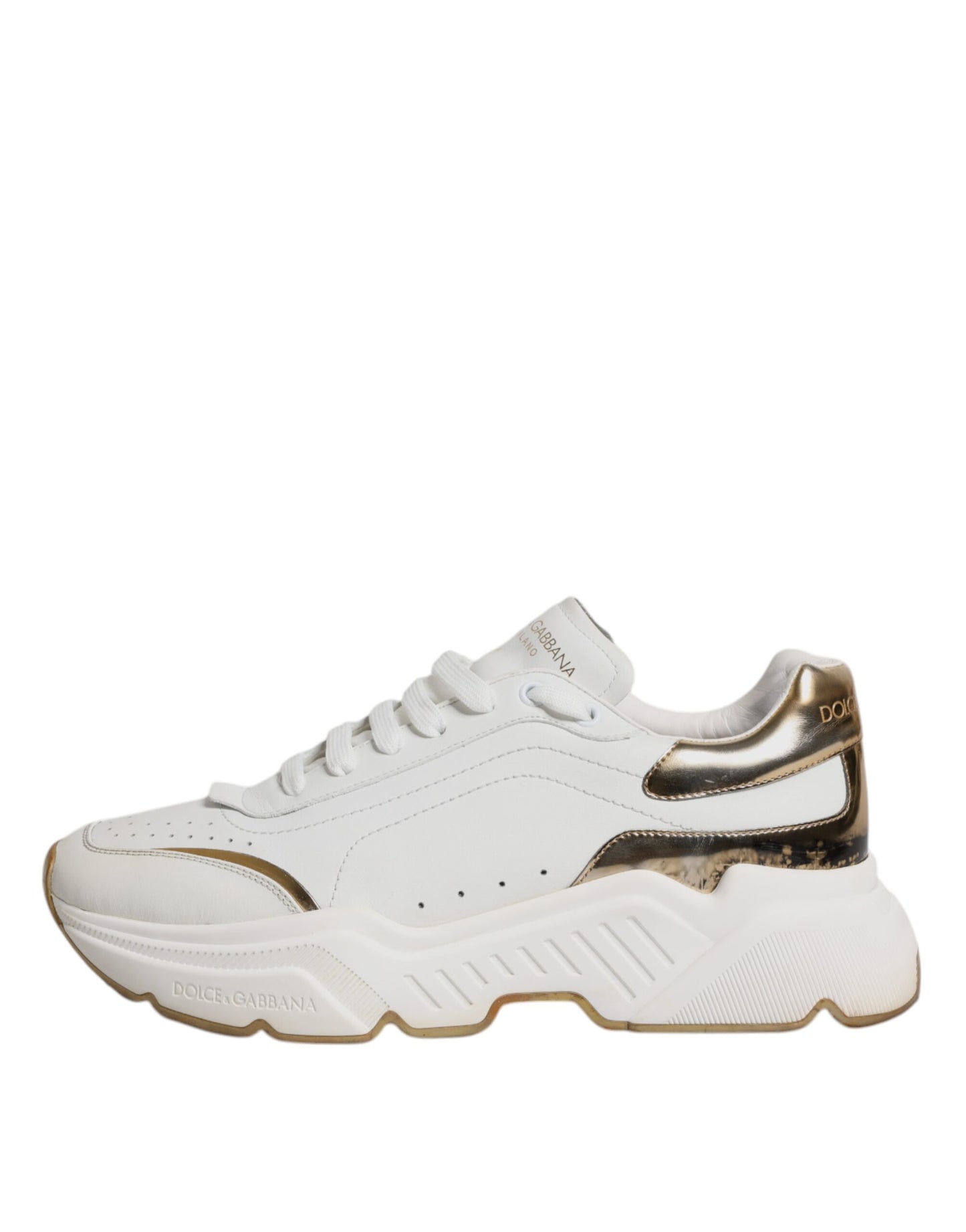 White Gold DAYMASTER Leather Sneakers Shoes