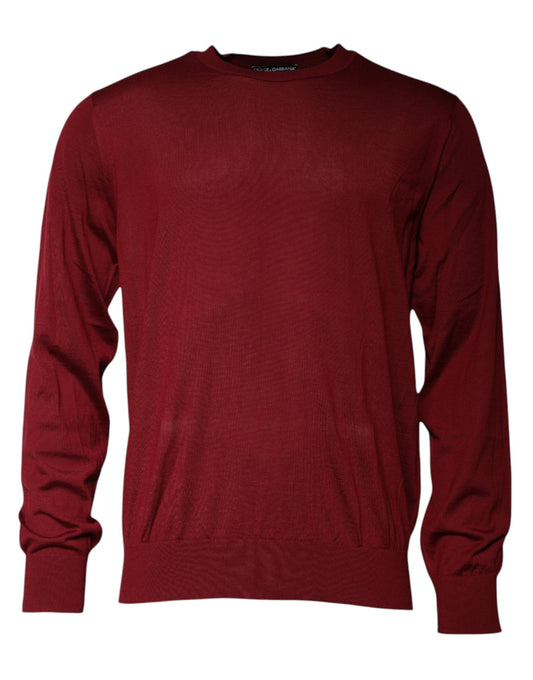 Maroon Cashmere Crew Neck Pullover Sweater