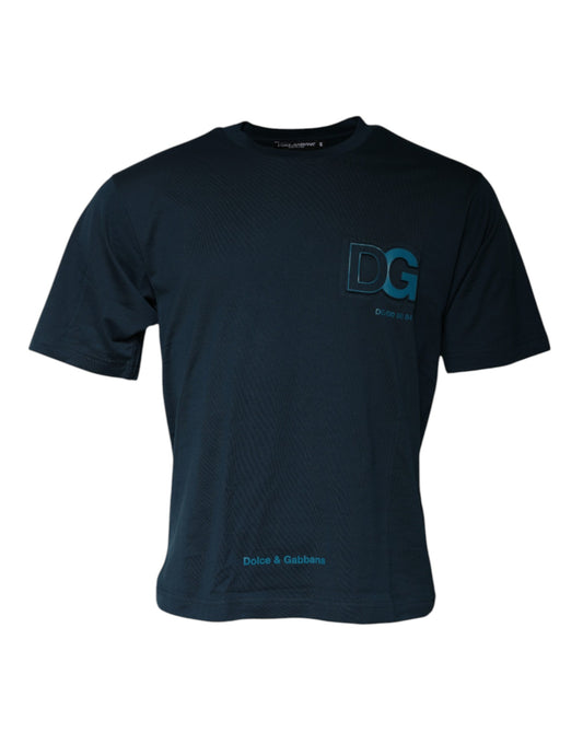 Blue Logo Crew Neck Short Sleeves T-shirt