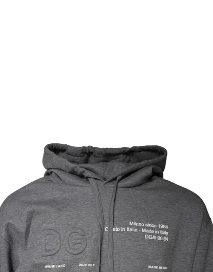 Gray Cotton Hooded Men Sweatshirt Sweater