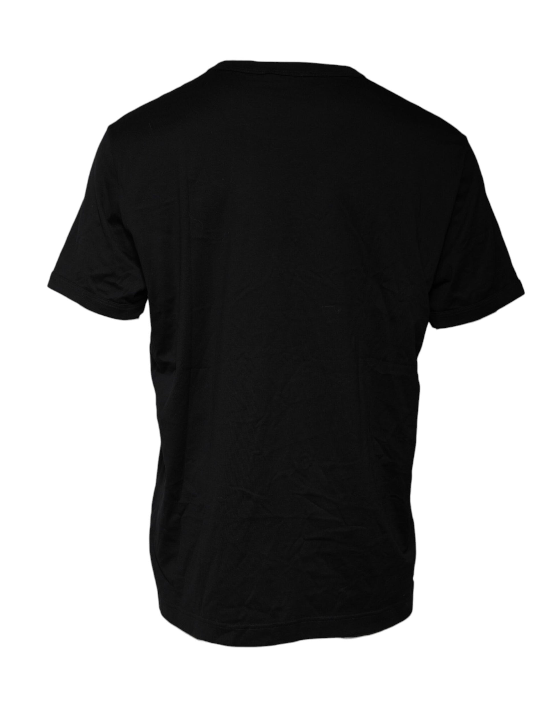 Black Logo Print Cotton Crew Neck T-shirt