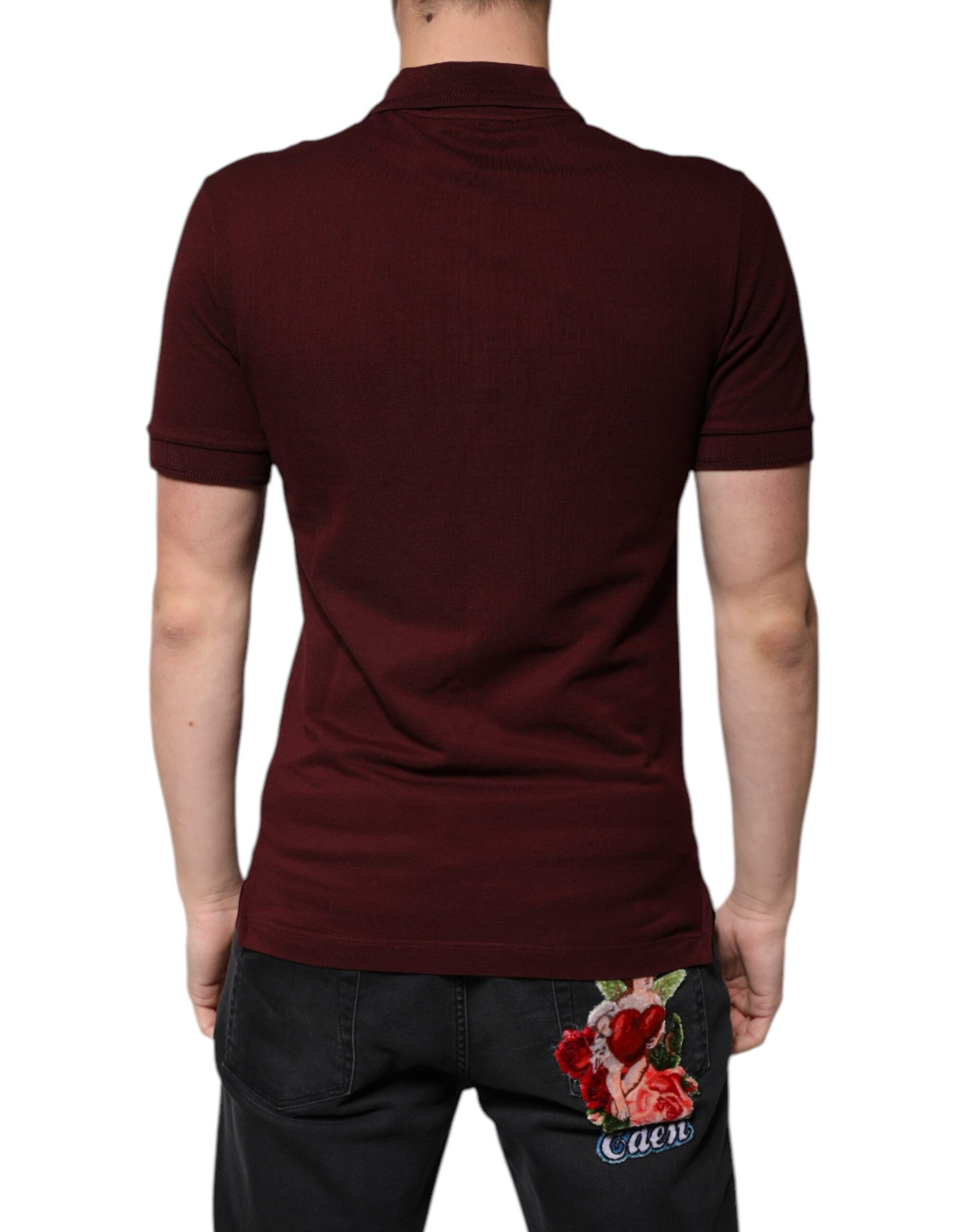 Maroon Collared Short Sleeves Polo T-shirt