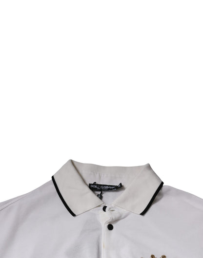 Polo blanco de cuello y manga corta