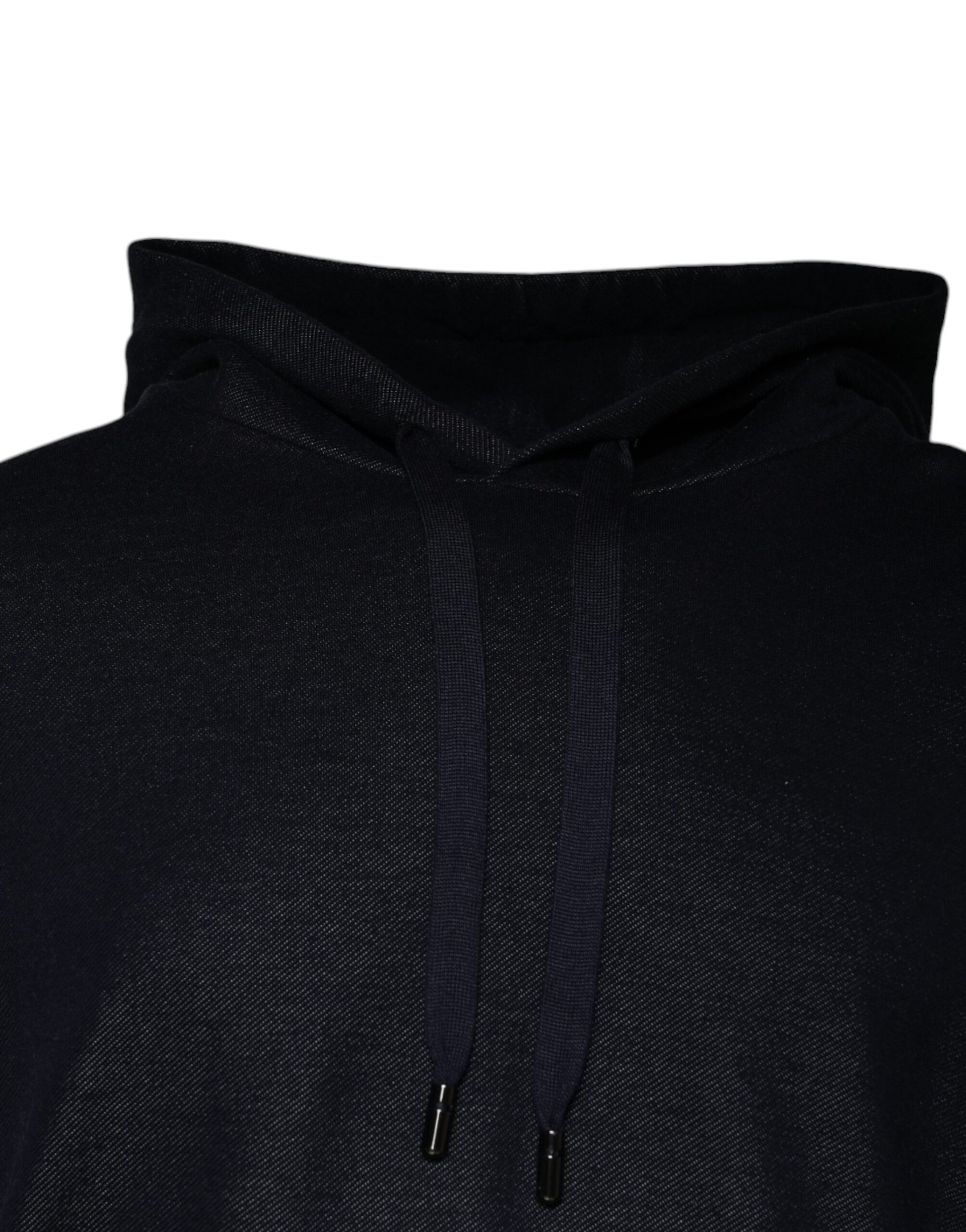 Black Cotton Hooded Men Sweatshirt Sweater