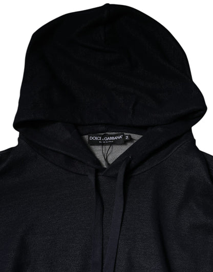 Black Cotton Hooded Men Sweatshirt Sweater