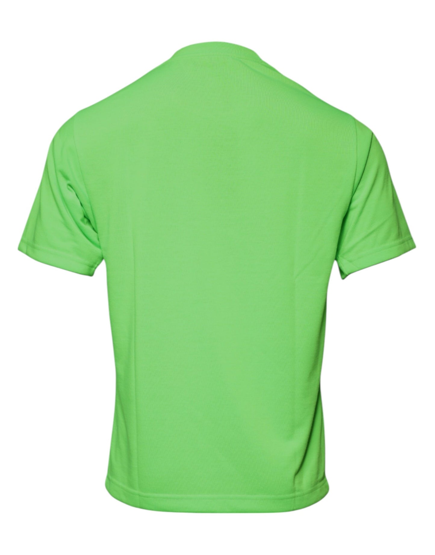 Green Logo Polyester Crew Neck T-shirt