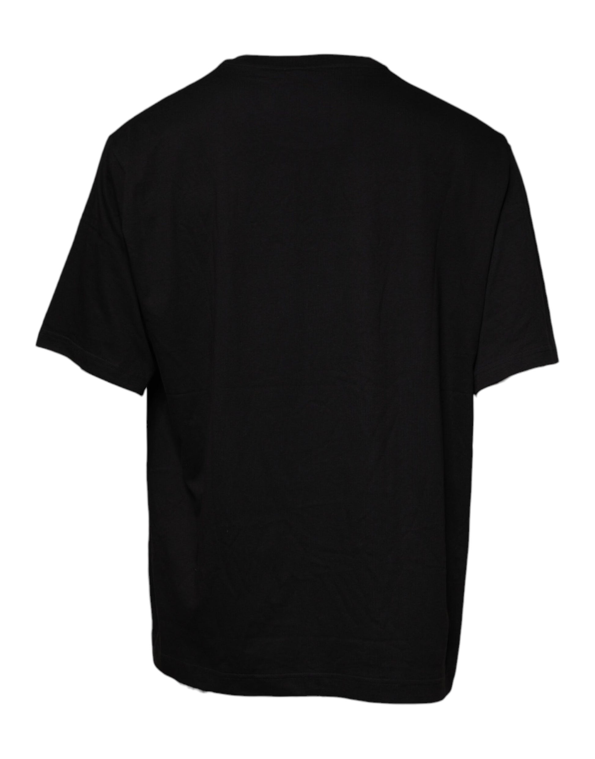 Black Logo Print Cotton Crew Neck T-shirt