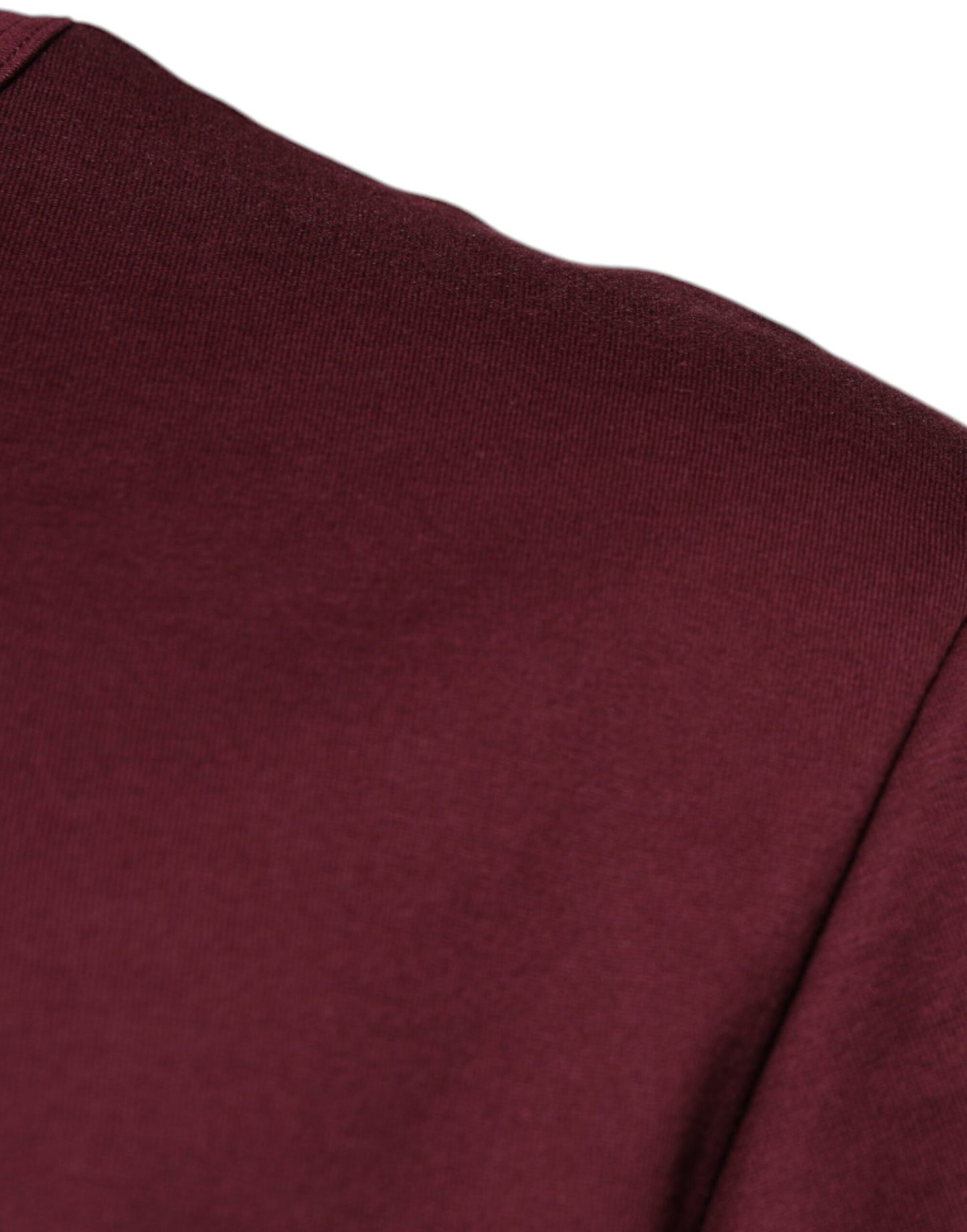 Maroon Logo Print Cotton Crew Neck T-shirt