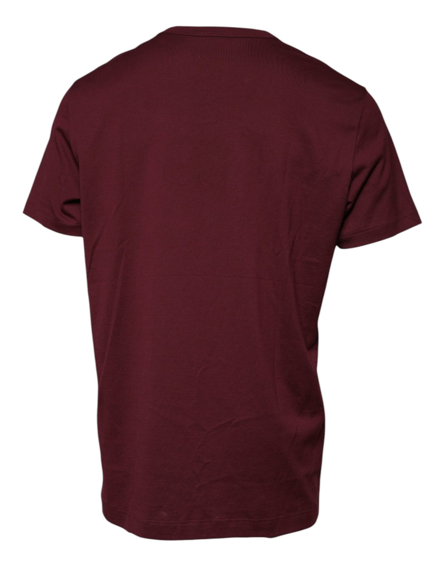 Maroon Logo Print Cotton Crew Neck T-shirt