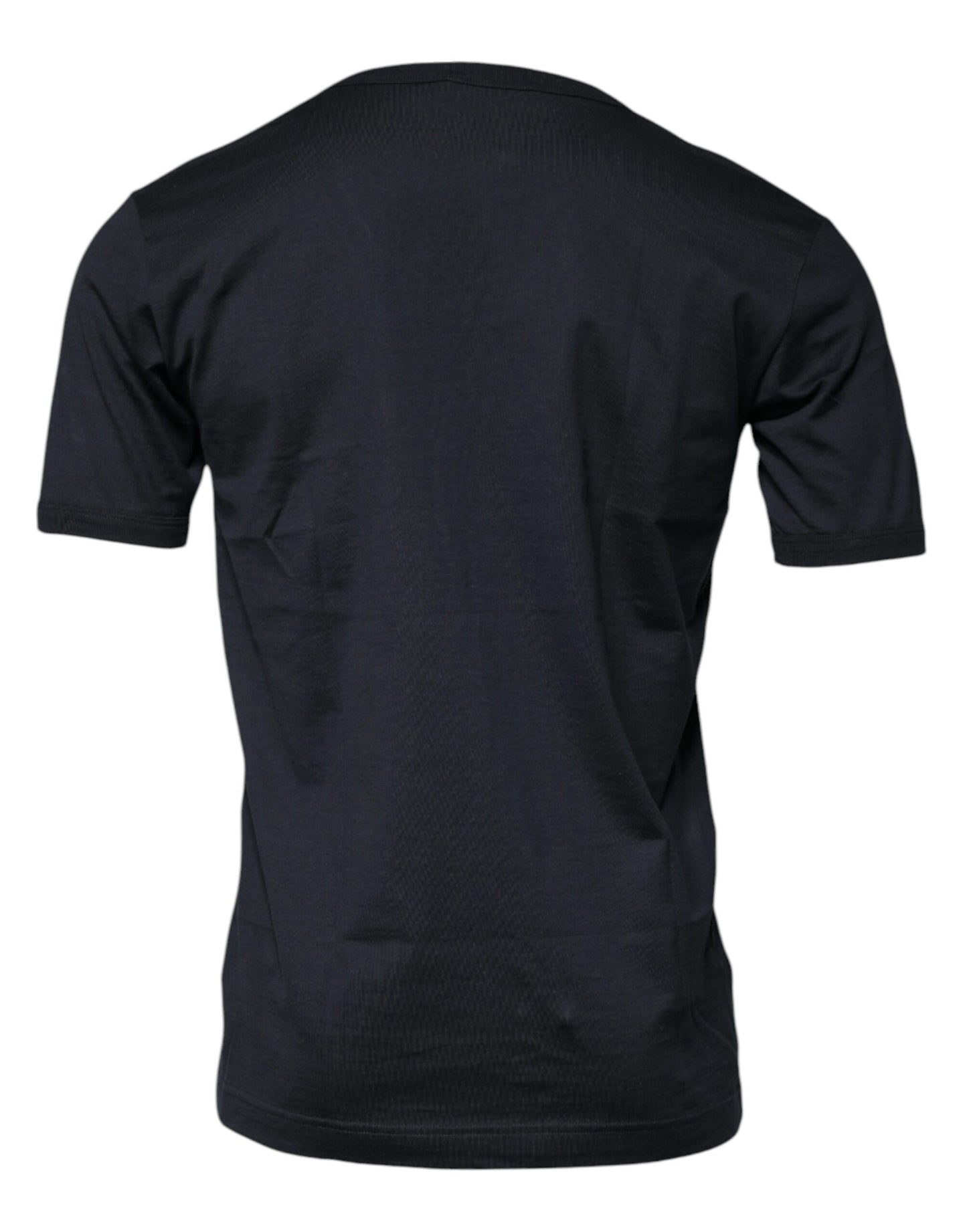 Black Cotton Crew Neck Short Sleeves T-shirt