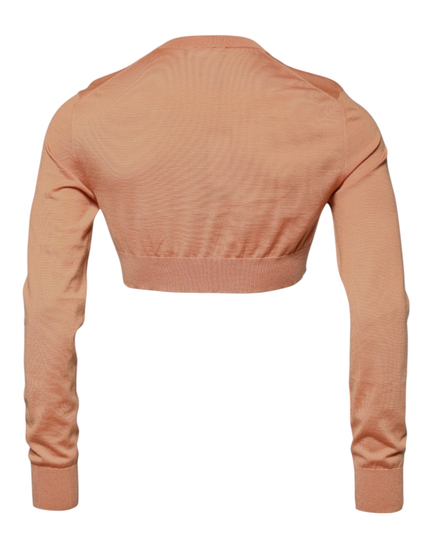 Beige Wool Crewneck Pullover Cropped Sweater