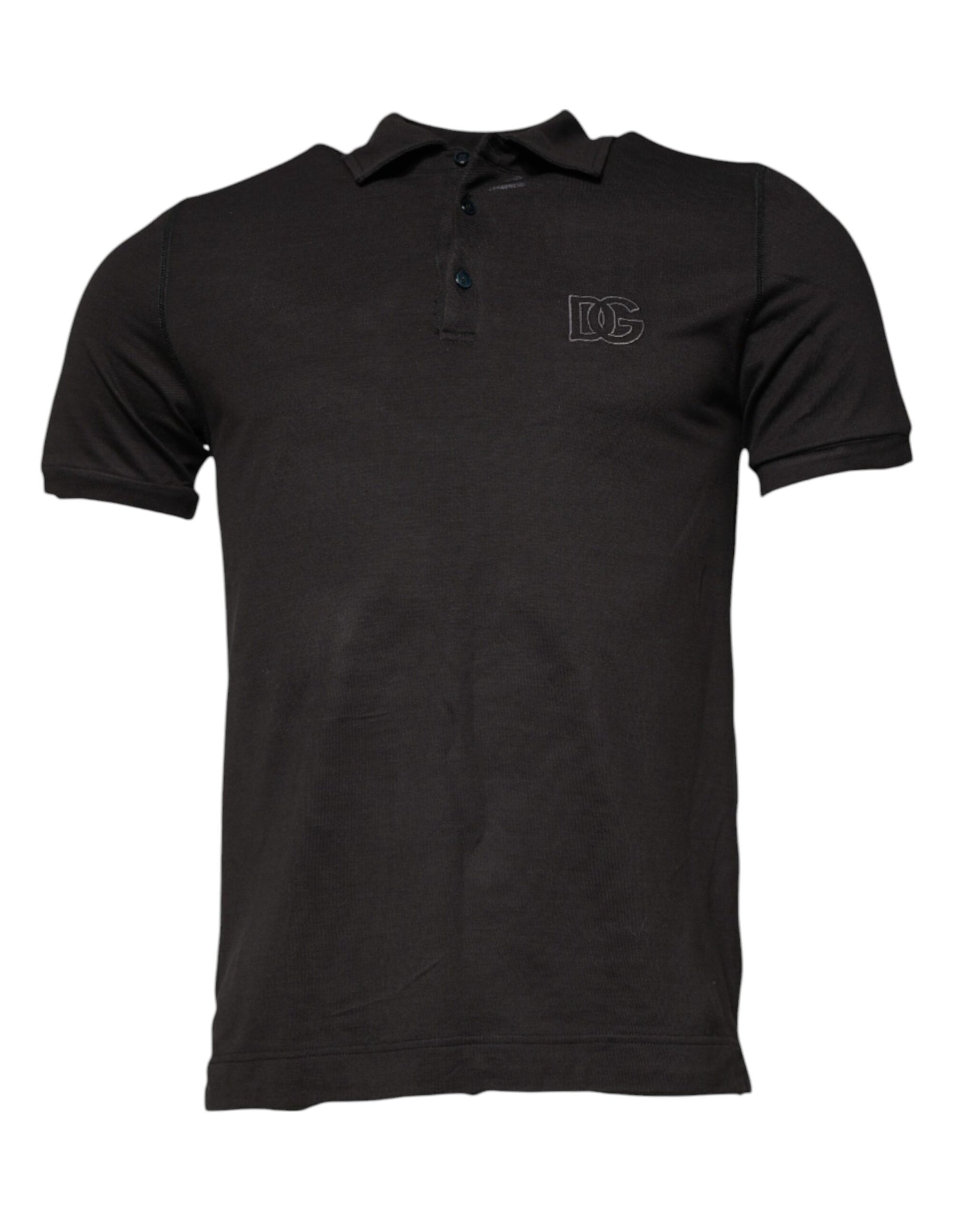Polo de manga corta con cuello gris oscuro