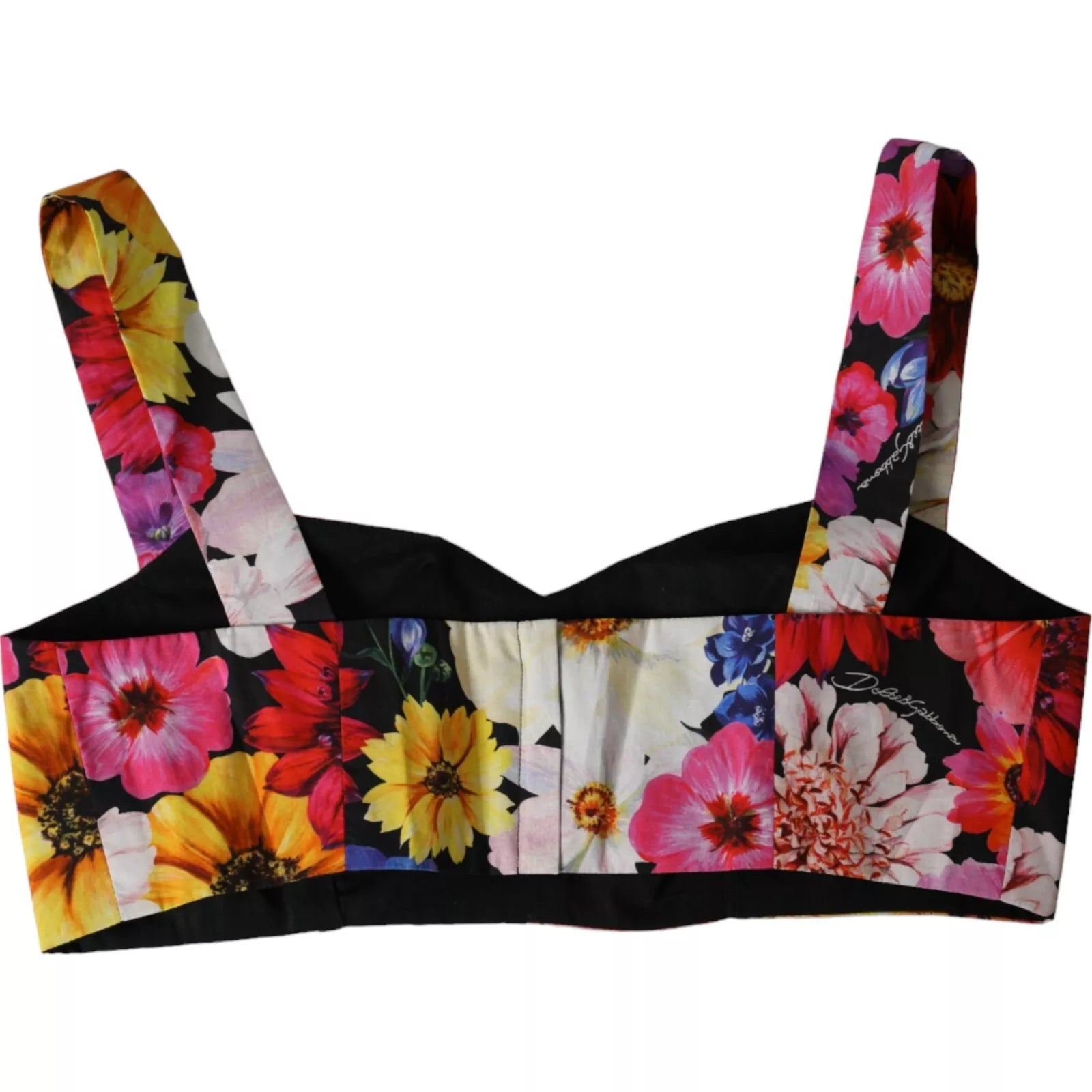 Multicolor Floral Sleeveless Bustier Crop Top