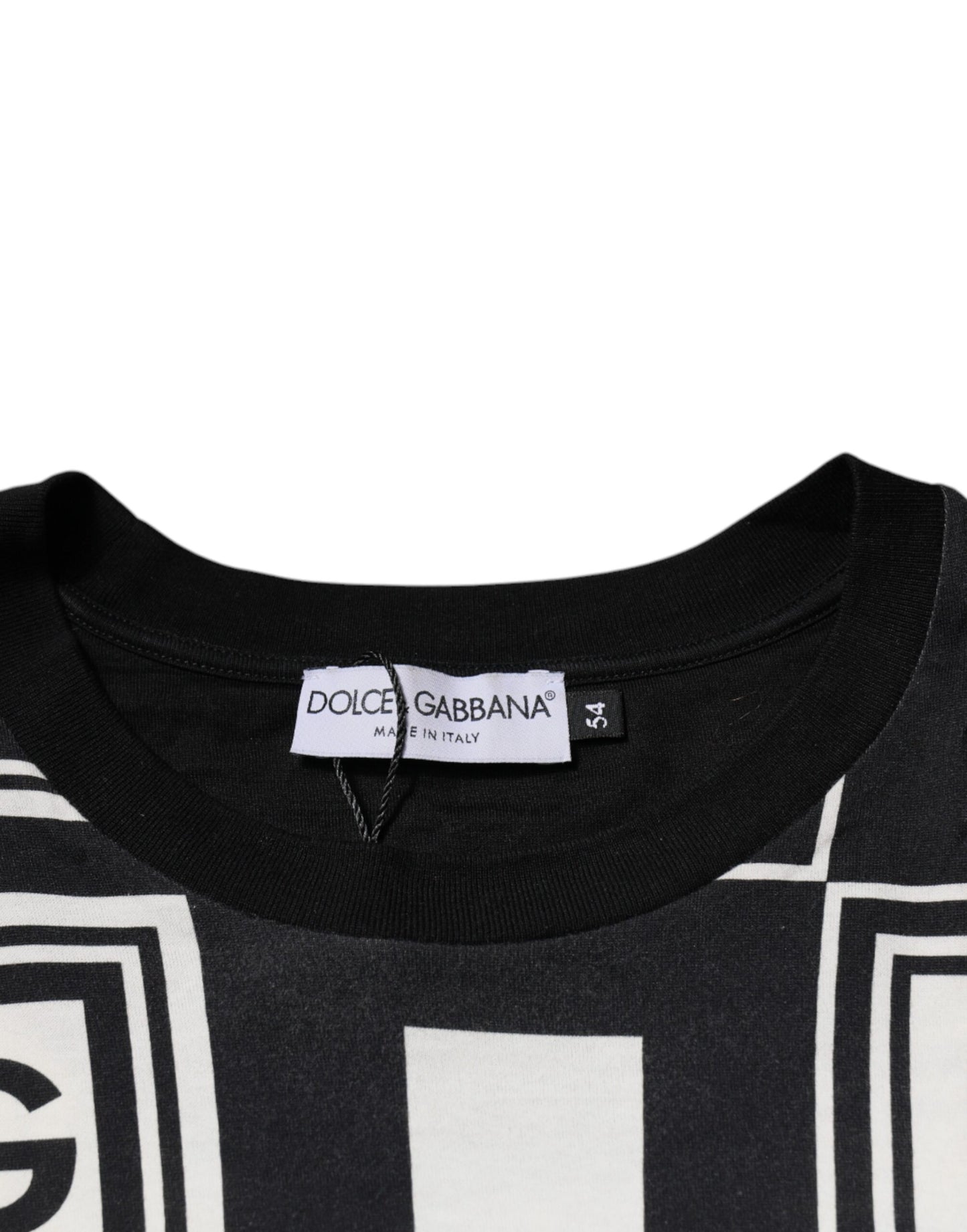 Black Logo Monogram Cotton Crew Neck T-shirt