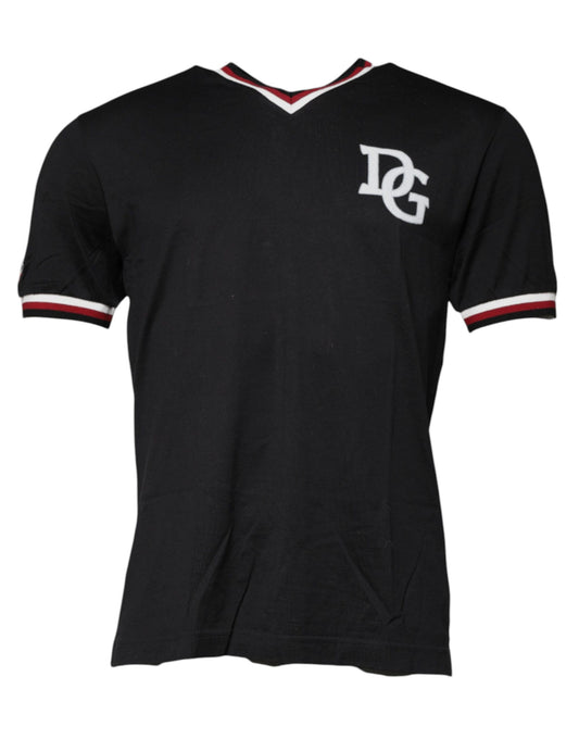 Black DG King V-neck Short Sleeve T-shirt