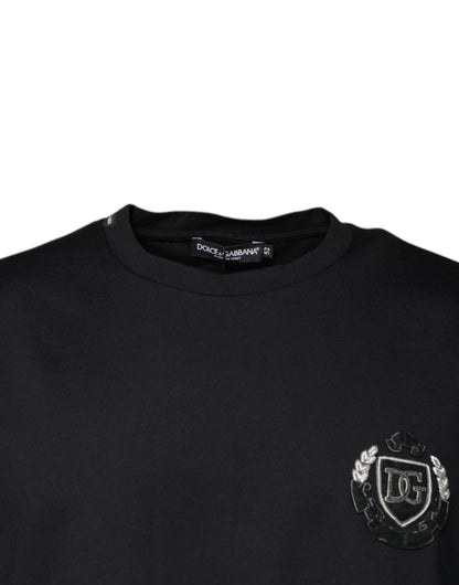 Black Logo Crew Neck Short Sleeves T-shirt