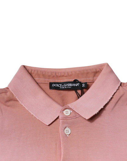 Polo de manga corta con cuello corona rosa