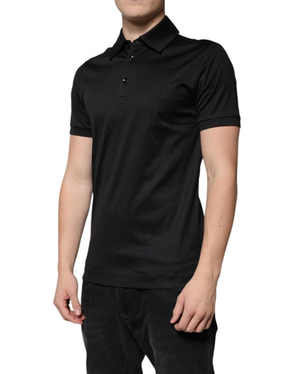 Polo de manga corta con cuello DG negro