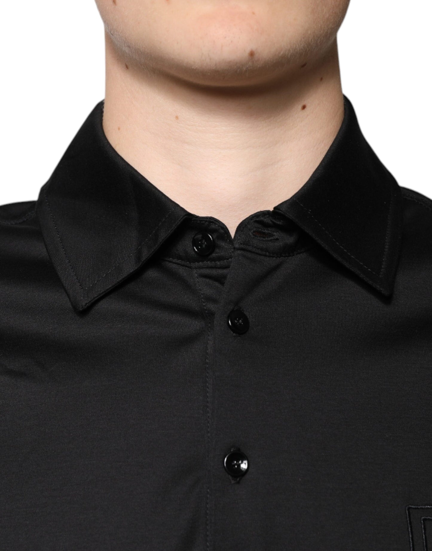 Polo de manga corta con cuello DG negro