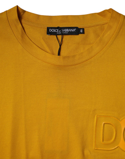 Dark Yellow Logo Crew Neck Short Sleeves T-shirt