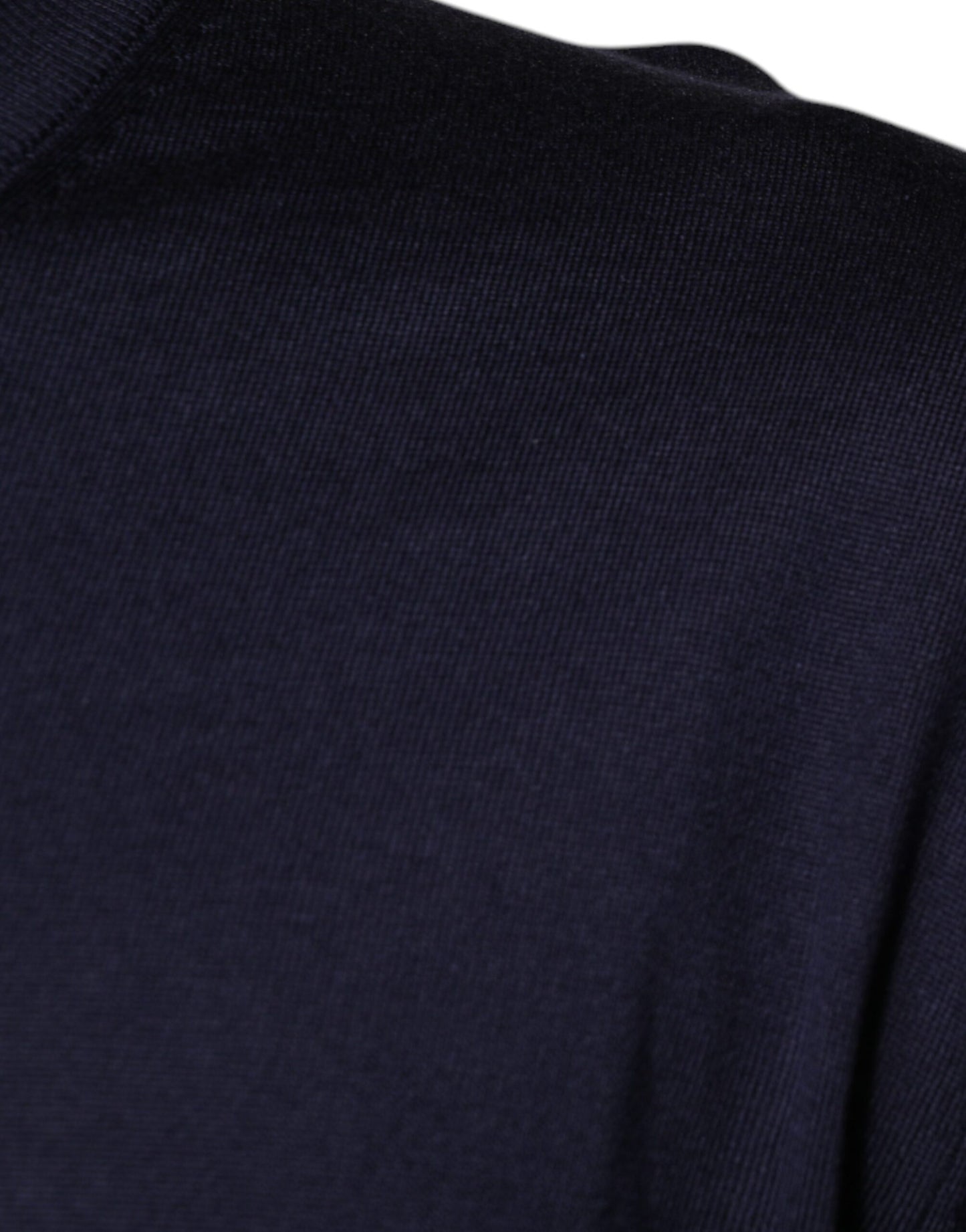 Navy Blue Silk V-neck Pullover Sweater