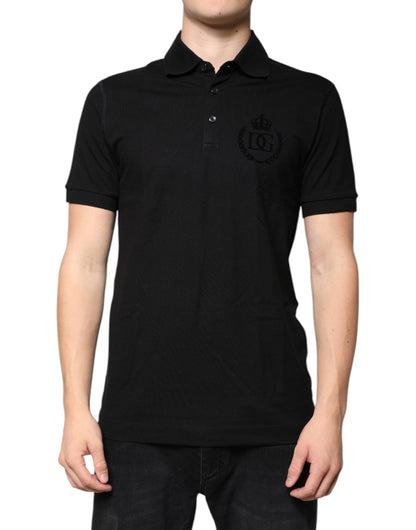 Polo de manga corta con cuello DG negro