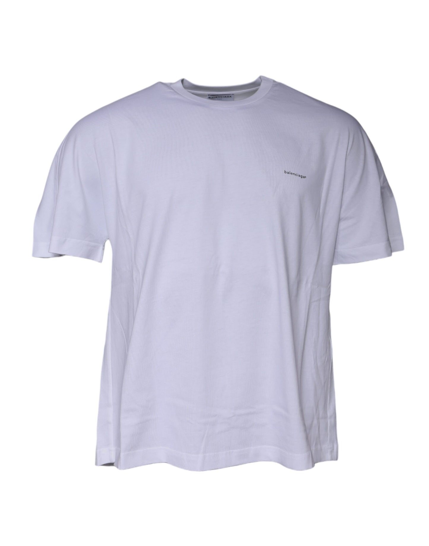 White Logo Cotton Crew Neck Short Sleeves T-shirt