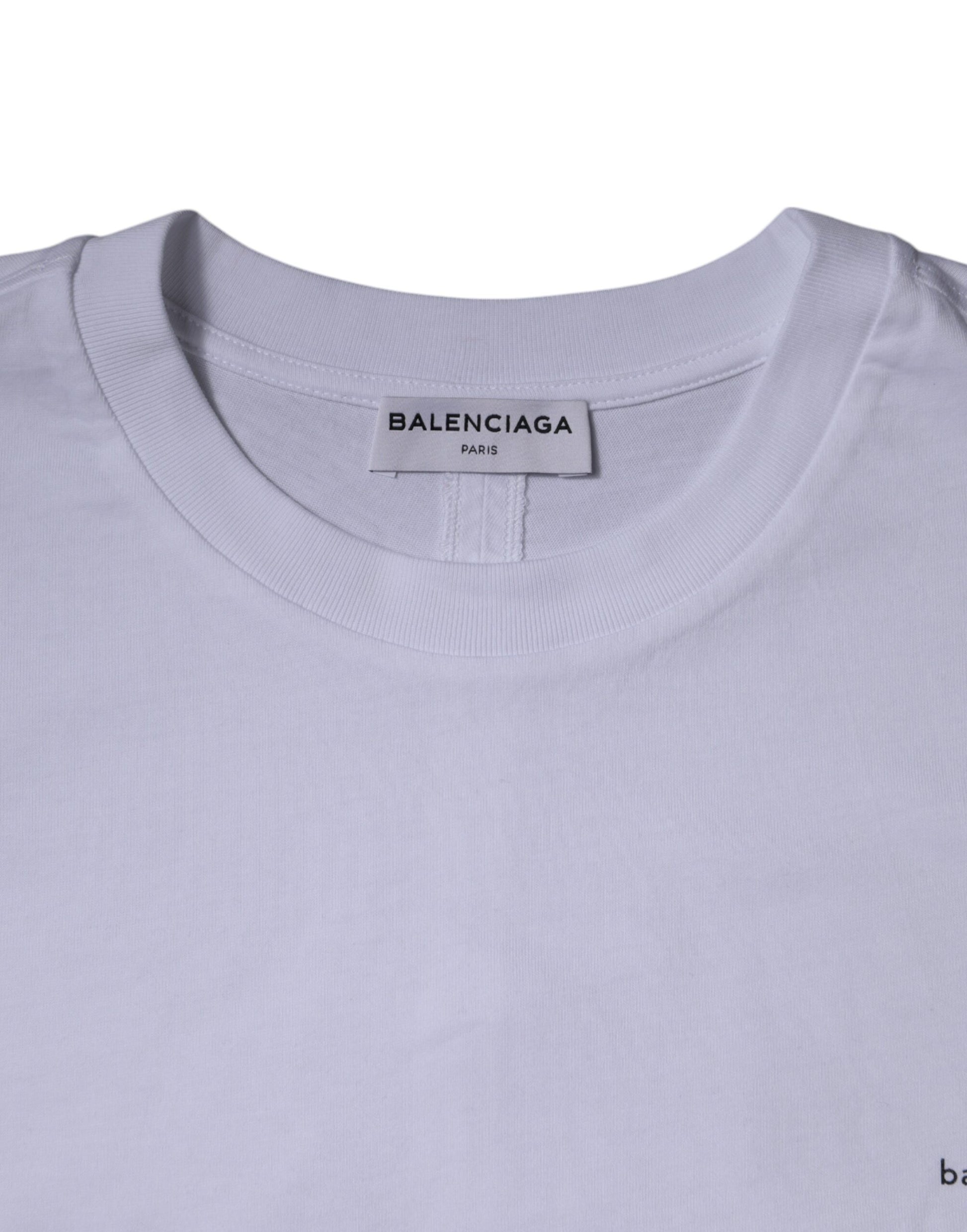 White Logo Cotton Jersey Crew Neck Short Sleeves T-shirt