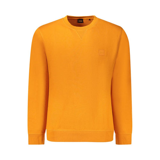 Orange Cotton Men Sweater