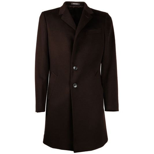 Brown Virgin Wool Men's Jacket