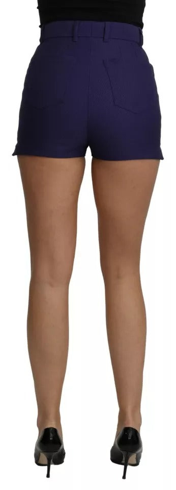 Blue High Waist Mini Hot Pants Cotton Shorts