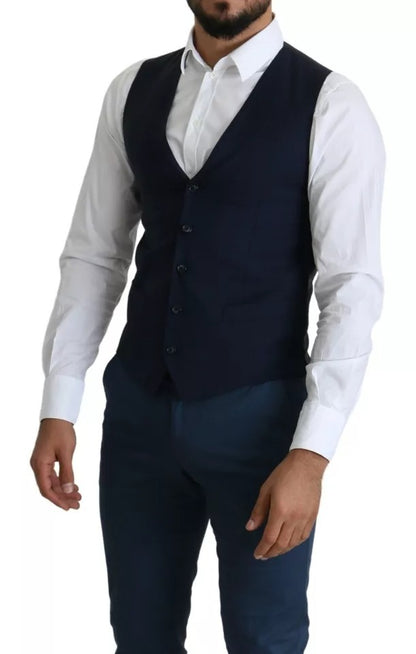 Navy Blue Men Formal Dress Waistcoat Vest