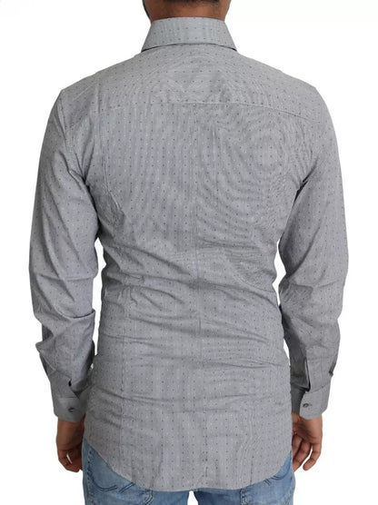 Gray SICILIA Dotted Semi Fitted Formal Shirt