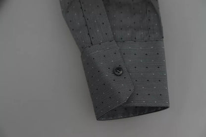 Gray SICILIA Dotted Semi Fitted Formal Shirt