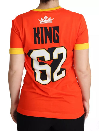 Orange Royals Print Round Neck T-shirt