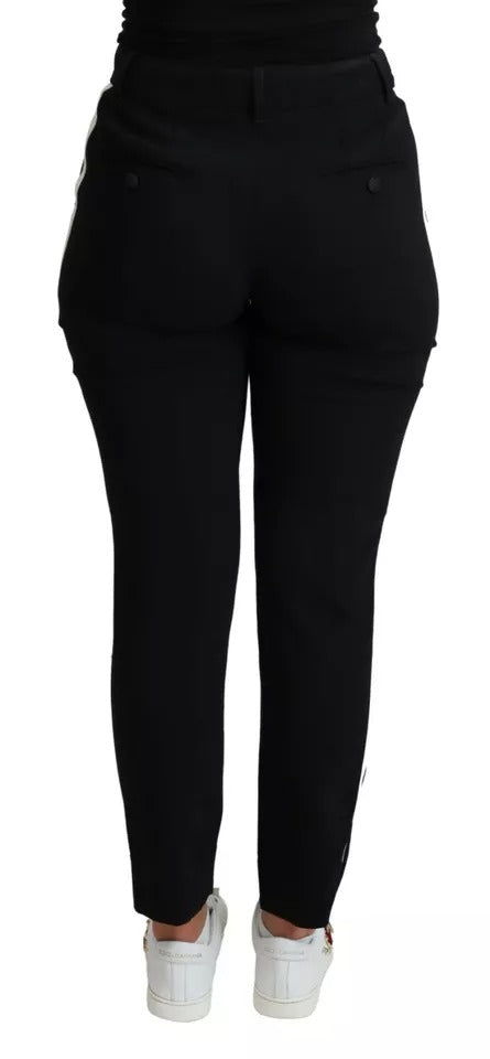 Black Virgin Wool Stretch Skinny Pants