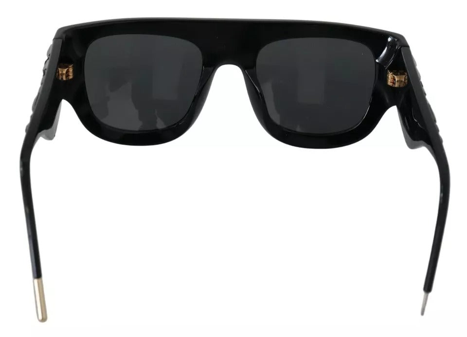 Black Acetate Crystal DG4347B Gray Lens Square Sunglasses