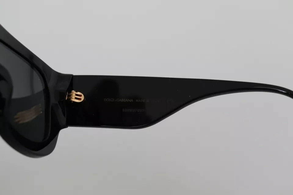 Black Acetate Crystal DG4347B Gray Lens Square Sunglasses