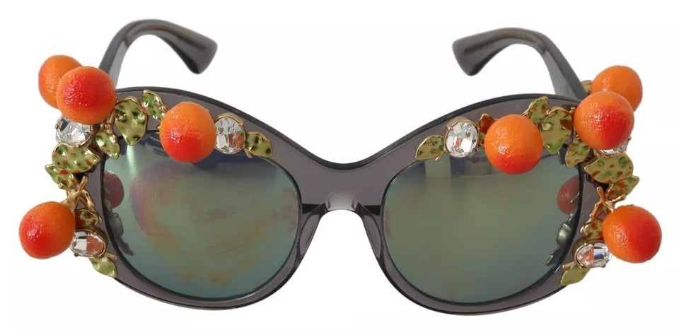 DG4283B Acetate Crystals Orange Applique Sunglasses