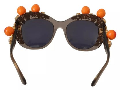 DG4283B Acetate Crystals Orange Applique Sunglasses