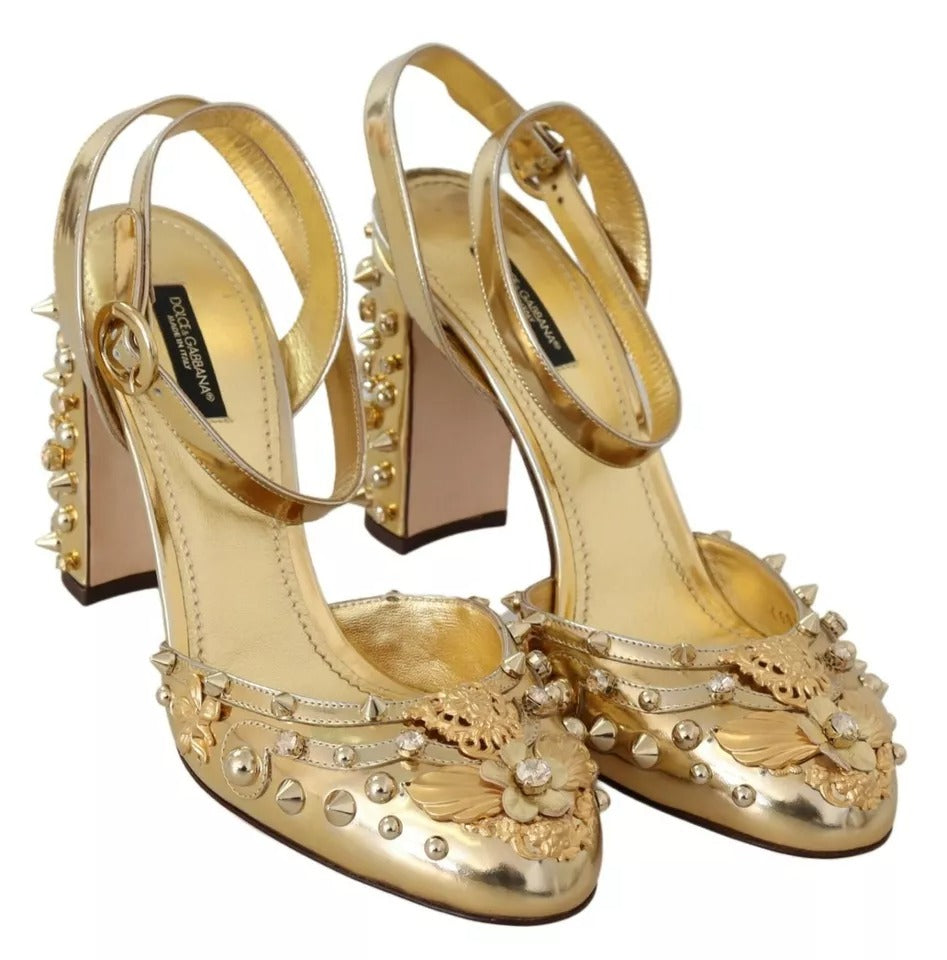 Gold Studs Vally Slingback Sandalias Zapatos