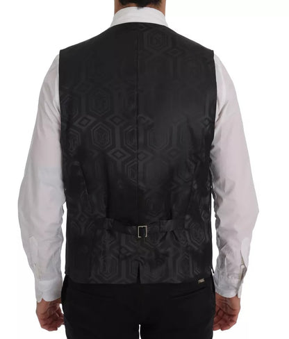 Gray Wool Stretch Gilet Waistcoat Vest