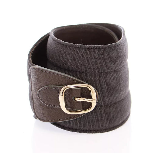 Brown D&G Leather Linnen Logo Belt