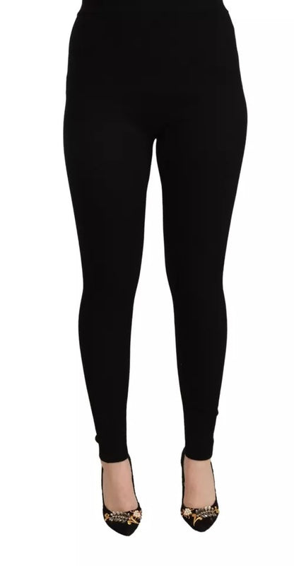 Black High Waist Stretch Tights Pants