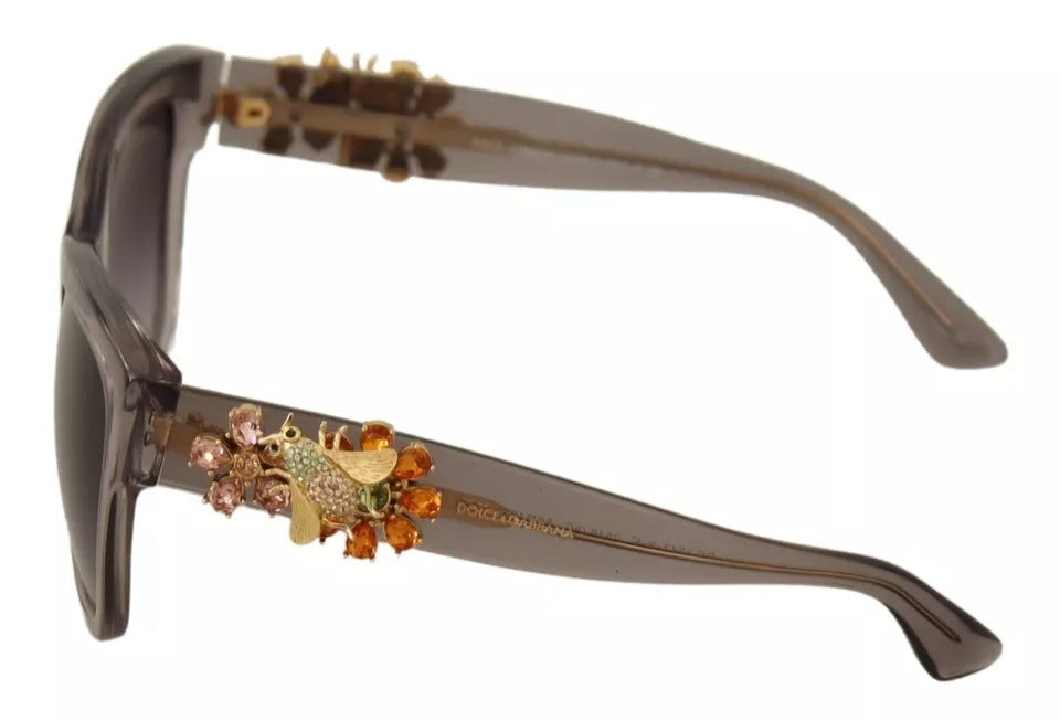 Clear Embellished Crystal Acetate Sunglasses DG 4247-B-F