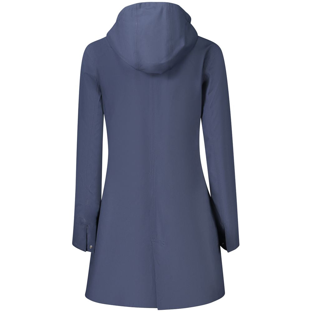 Blue Polyester Women Coat