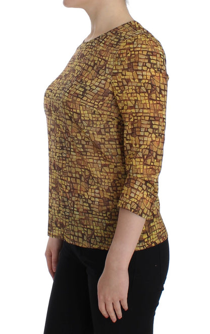 Sicilian Mosaic Print Silk Blouse