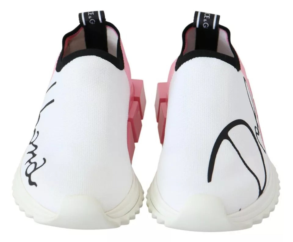 Pink White Logo Sorrento Sneakers Shoes