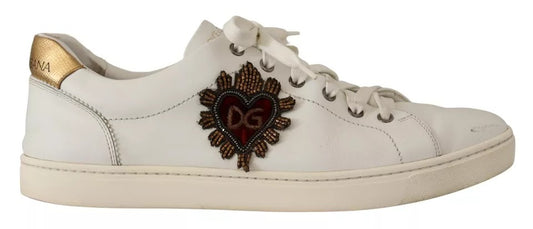 White Leather Heart Low Top Casual Sneakers Shoes